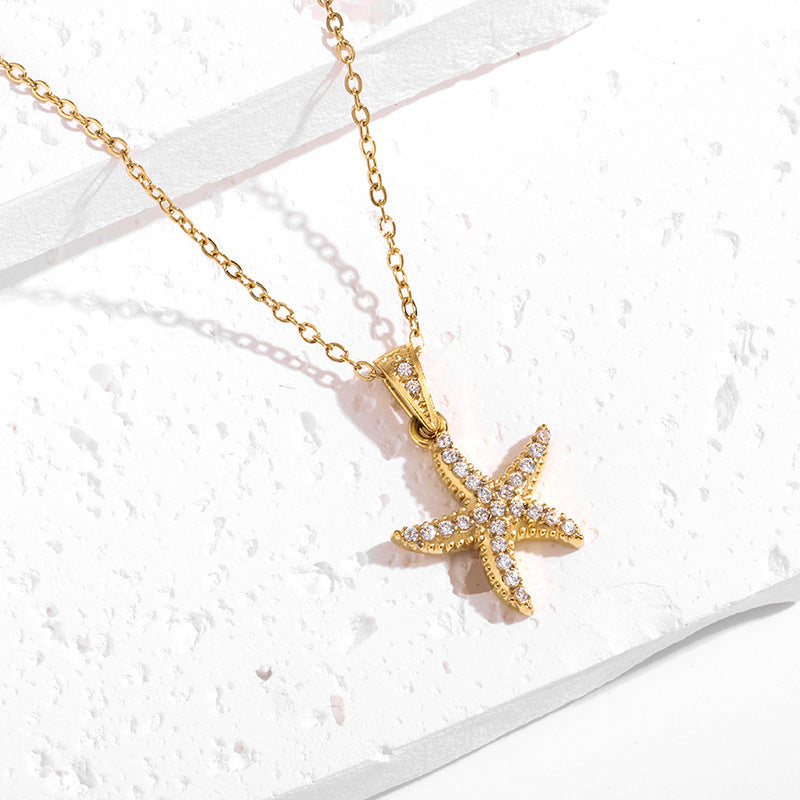 Gold Ocean Pendant Gold Necklace