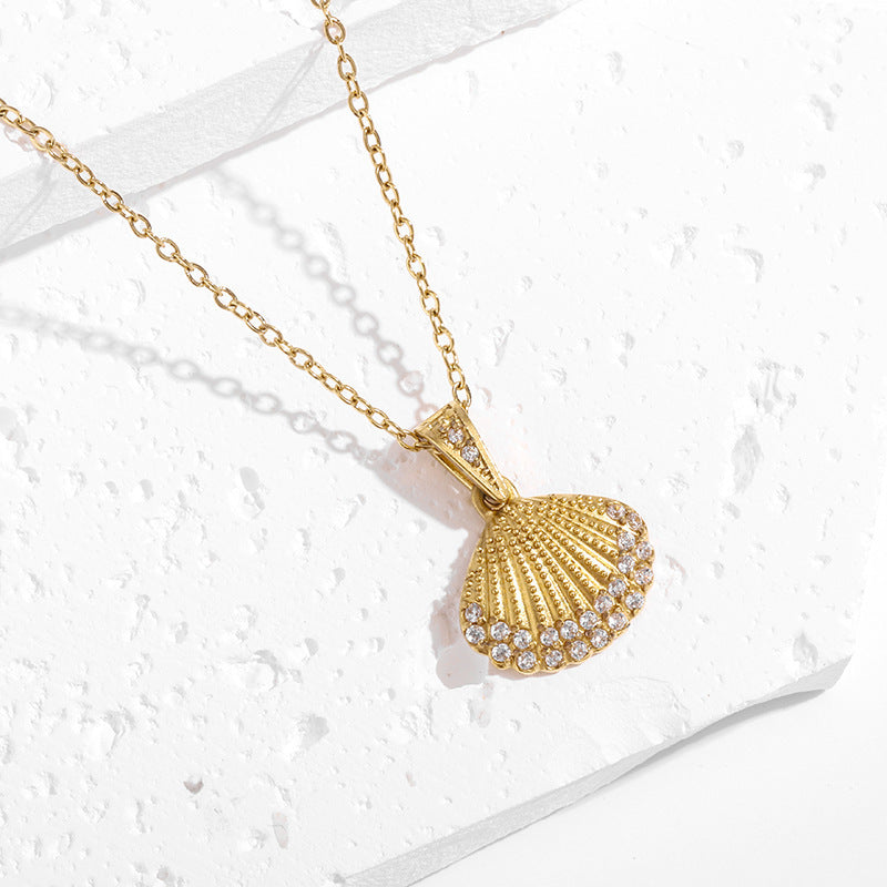Gold Ocean Pendant Gold Necklace