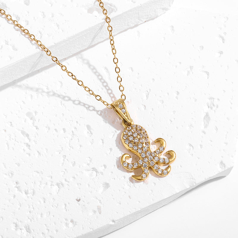 Gold Ocean Pendant Gold Necklace