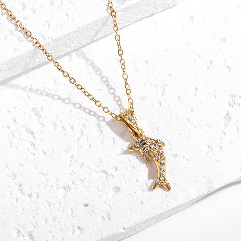 Gold Ocean Pendant Gold Necklace