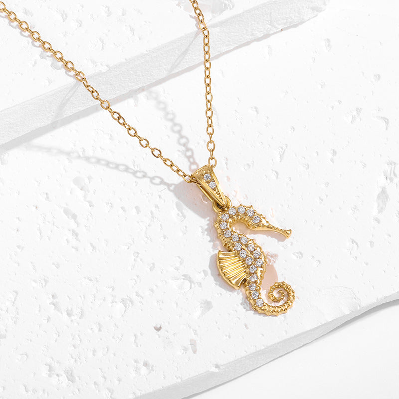 Gold Ocean Pendant Gold Necklace