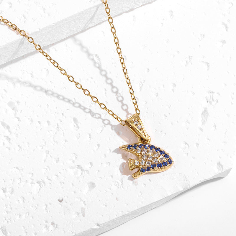 Gold Ocean Pendant Gold Necklace
